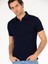 Erkek Lacivert Polo Yaka Slim Fit Basic Merserize T-shirt 50265364-VR033 3