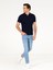 Erkek Lacivert Polo Yaka Slim Fit Basic Merserize T-shirt 50265364-VR033 4