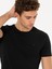 Erkek Siyah Bisiklet Yaka Slim Fit Basic T-Shirt 50263987-VR046 4