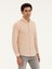 Erkek Turuncu Slim Fit Pamuk Karışımlı Çizgili Gömlek 50284424-VR051 1
