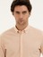 Erkek Turuncu Slim Fit Pamuk Karışımlı Çizgili Gömlek 50284424-VR051 2