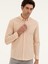 Erkek Turuncu Slim Fit Pamuk Karışımlı Çizgili Gömlek 50284424-VR051 3