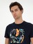 Erkek Lacivert Slim Fit Bisiklet Yaka T-shirt 50284398-VR033 2