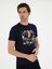 Erkek Lacivert Slim Fit Bisiklet Yaka T-shirt 50284398-VR033 3