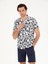 Erkek Siyah Slim Fit Keten Karışımlı Kısakol Gömlek 50265490-VR046 1