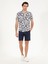 Erkek Siyah Slim Fit Keten Karışımlı Kısakol Gömlek 50265490-VR046 4
