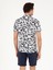 Erkek Siyah Slim Fit Keten Karışımlı Kısakol Gömlek 50265490-VR046 5