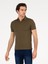 Erkek Haki Polo Yaka Slim Fit Basic Merserize T-shirt 50265364-VR027 1