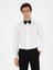 Erkek Beyaz Slim Fit Pamuk Karışımlı Manşetli Smokin Gömlek 50287298-VR013 1