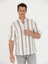 Erkek Haki Slim Fit %100 Keten Gömlek 50265480-VR027 3