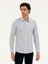 Erkek Lacivert Slim Fit Pamuk Çizgili Gömlek 50288628-VR033 1
