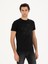 Erkek Siyah Slim Fit Bisiklet Yaka T-shirt 50284843-VR046 3