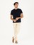 Erkek Lacivert Slim Fit Bisiklet Yaka Basic T-Shirt 50284773-VR033 4