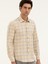 Erkek Sarı Slim Fit Pamuk Ekose Gömlek 50284422-VR044 3
