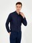 Erkek Lacivert Slim Fit Uzun Kollu Basic Gömlek 50256586-VR033 3