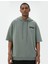 Spor Oversize Kapşonlu Sweatshirt Slogan Baskılı Kısa Kollu Uzun Boy 3
