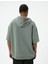 Spor Oversize Kapşonlu Sweatshirt Slogan Baskılı Kısa Kollu Uzun Boy 4