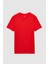 Slim Fit Nar Çiçeği Düz T-Shirt 2EC148551753M 5