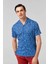 Slim Fit Lacivert Baskılı Gömlek 1