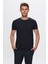 Slim Fit Lacivert Düz T-Shirt 3