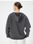 Kapüşonlu Fermuarlı Oversize Sweatshirt Kanguru Cepli 4