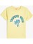 Tişört Tropik Baskılı Kısa Kollu Bisiklet Yaka Pamuklu 1