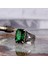 Yeşil Zirkon Taşlı Model 925 Ayar Gümüş Erkek Yüzük 2
