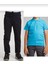 Unisex Çocuk Ribana Bel Siyah Okul Pantolon +Kısa Kol Pamuk Polo Yaka T-Shırt 1