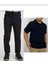 Unisex Çocuk Ribana Bel Siyah Okul Pantolon +Kısa Kol Pamuk Polo Yaka T-Shırt 1