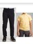 Unisex Çocuk Ribana Bel Siyah Okul Pantolon +Kısa Kol Pamuk Polo Yaka T-Shırt 1