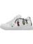 Unisex Çocuk Vegan Deri Beyaz Sneakers - Party Tasarım 1
