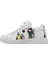 Unisex Çocuk Vegan Deri Beyaz Sneakers - Party Tasarım 4