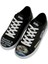 Kadın Vegan Deri Siyah Sneakers - The Wise Owl Tasarım 1