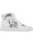 Kadın Vegan Deri Beyaz High Sneakers - Warner Bros Tweety Sketch Tasarım 5
