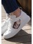 Kadın Vegan Deri Beyaz Sneakers - Friends Till Eternity Harry Potter Tasarım 1