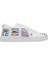 Kadın Vegan Deri Beyaz Sneakers - Cats on the Beach Tasarım 2