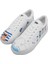 Kadın Vegan Deri Beyaz Sneakers - Cats on the Beach Tasarım 5