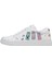 Kadın Vegan Deri Beyaz Sneakers - Cats on the Beach Tasarım 7