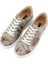 Kadın Vegan Deri Bej Sneakers - Paperflower Tasarım 2