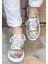 Kadın Vegan Deri Çok Renkli Günlük Sneakers - Smell The Flowers Tasarım 6