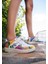 Kadın Vegan Deri Beyaz Sneakers - No More Drama Tasarım 1