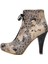 Kadın Vegan Deri Gri Topuklu Bootie - Black Dress Tasarım 2