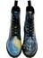 Kadın Vegan Deri Mavi Uzun Bot - Vincent van Gogh The Starry Night Collage Muse Tasarım 3