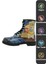 Kadın Vegan Deri Mavi Uzun Bot - Vincent van Gogh The Starry Night Collage Muse Tasarım 6