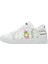 Unisex Çocuk Vegan Deri Beyaz Sneakers - It's Not Easy Being Green Tasarım 1