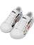 Unisex Çocuk Vegan Deri Beyaz Sneakers - Just Go Somewhere Tasarım 2