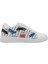 Unisex Çocuk Vegan Deri Beyaz Sneakers - Just Go Somewhere Tasarım 5