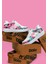 Kadın Vegan Deri Beyaz Sneakers - Pop the Art Tasarım 3