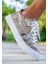 Kadın Vegan Deri Gri Sneakers - Astronomy Map Tasarım 1