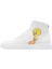 Kadın Vegan Deri Beyaz High Sneakers - Warner Bros Tweety Classic Tasarım 7